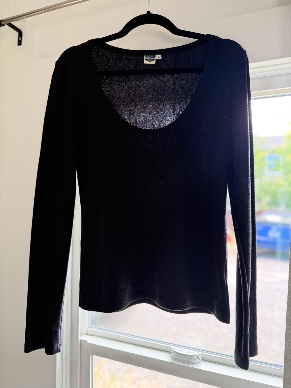 Jungmaven Paseo Black Long-Sleeve Scoop Tee